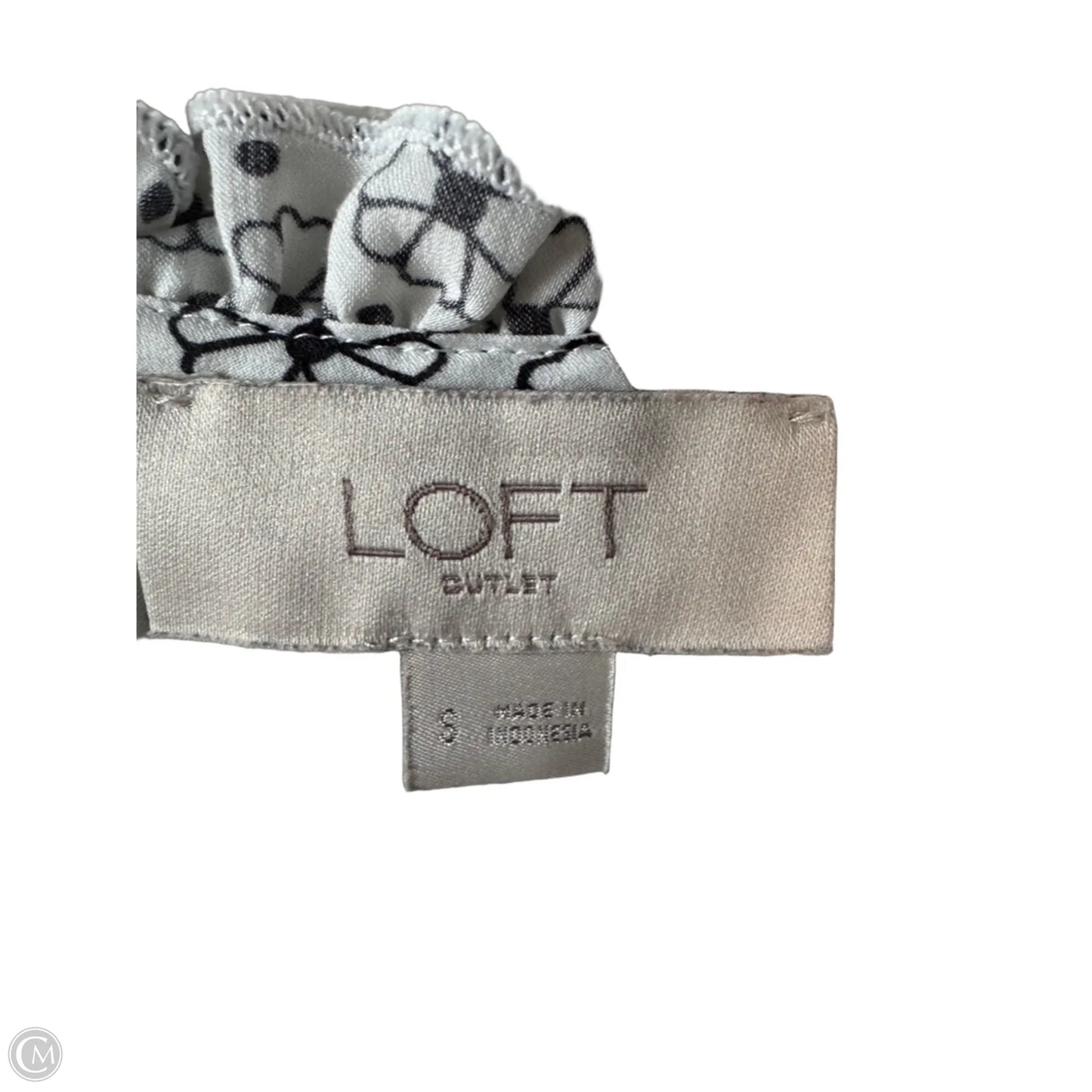 Top Sleeveless By Loft In Black & White, Size: S