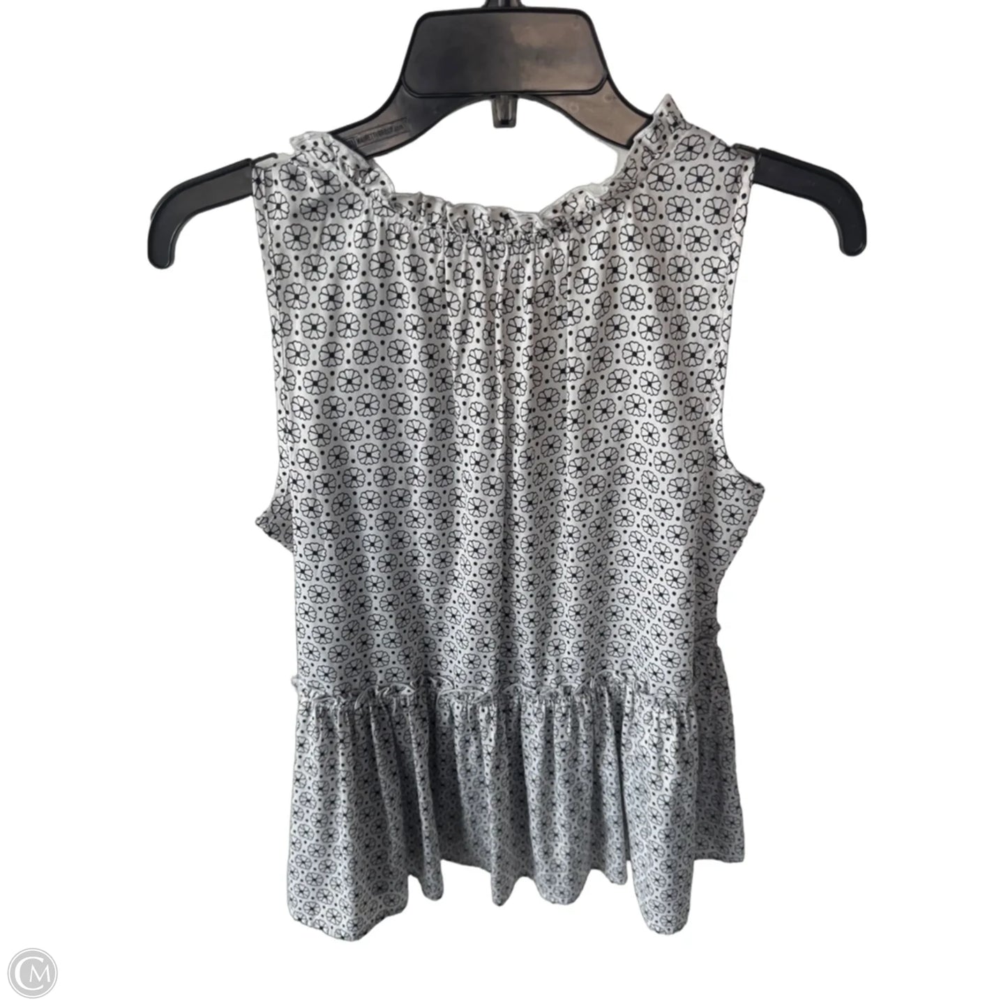 Top Sleeveless By Loft In Black & White, Size: S