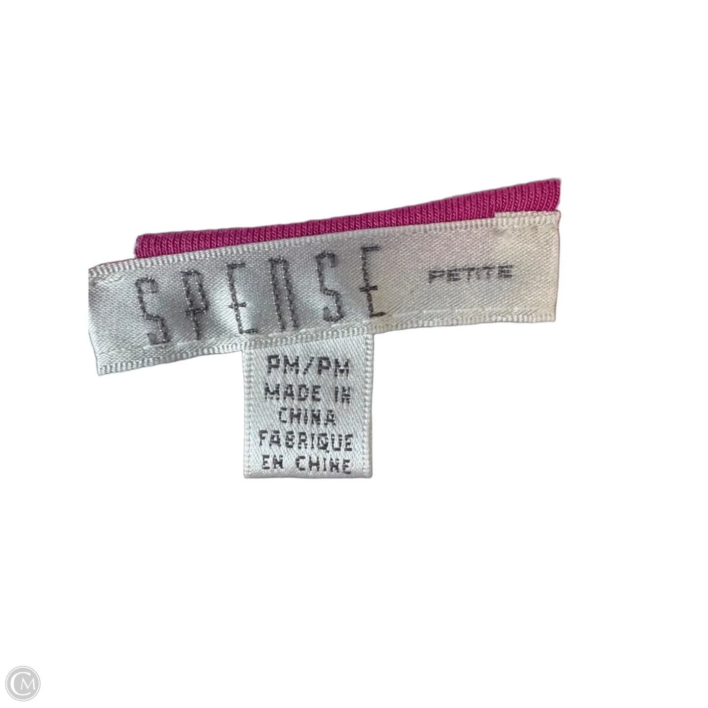 Top Short Sleeve By Spense In Green & Pink, Size: Mp