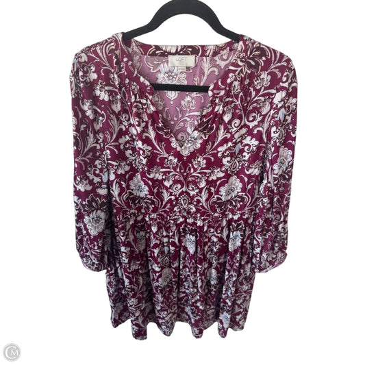 Dress Casual Short By Loft In Maroon, Size: Mp