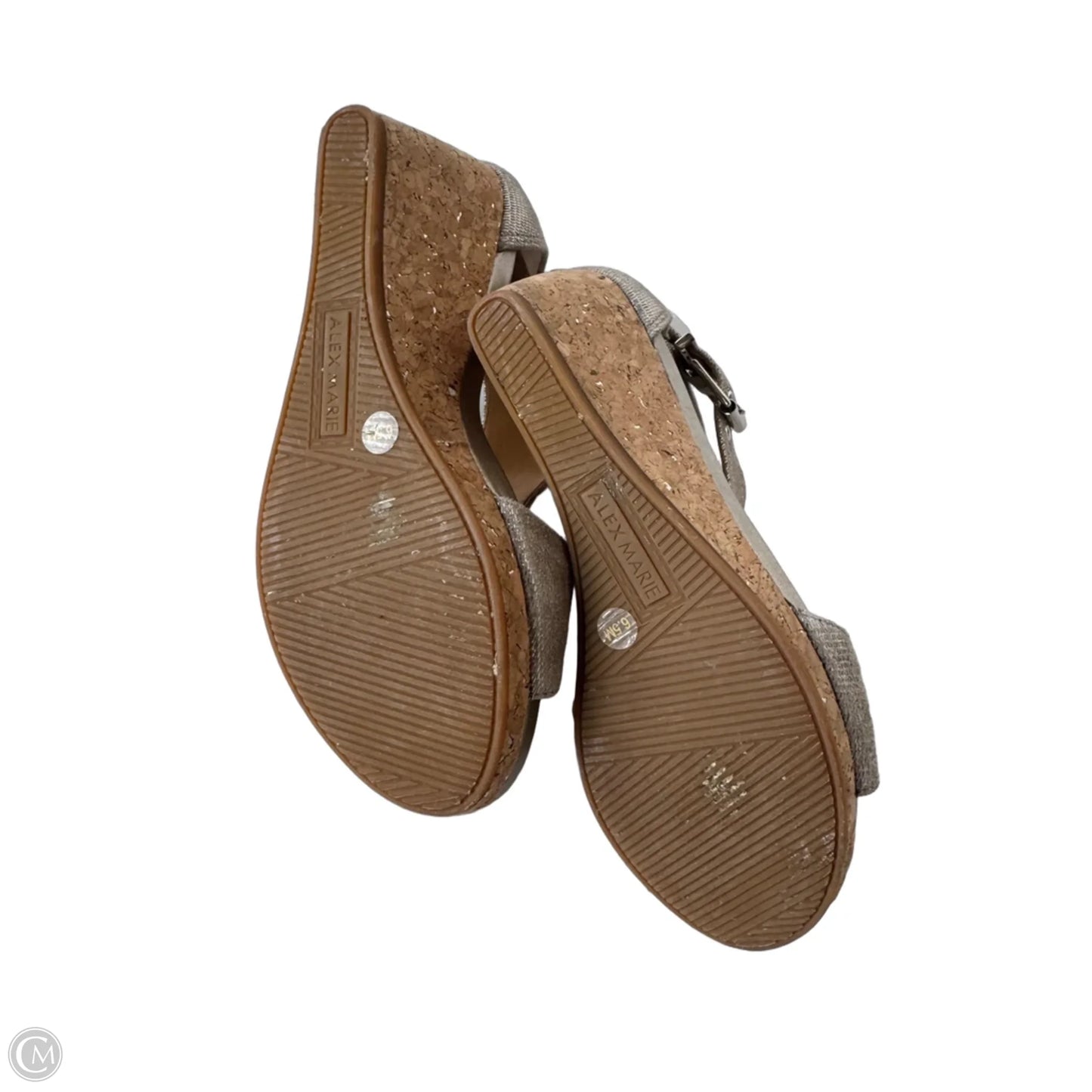 Sandals Heels Wedge By Alex Marie In Bronze, Size: 6.5