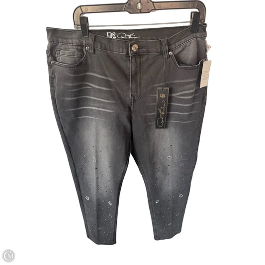 Jeans Straight By Dg2 In Black Denim, Size: 16