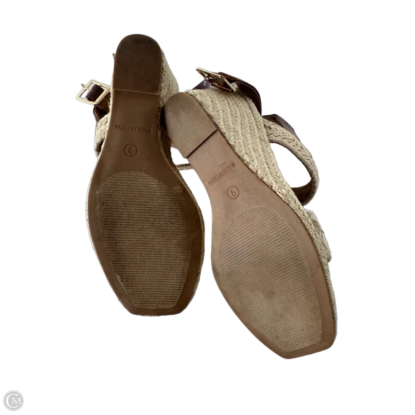 Sandals Heels Wedge By Steve Madden In Brown & Tan, Size: 9