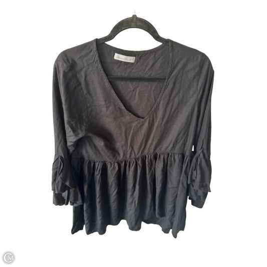 Top 3/4 Sleeve By Keren Hart In Black, Size: M