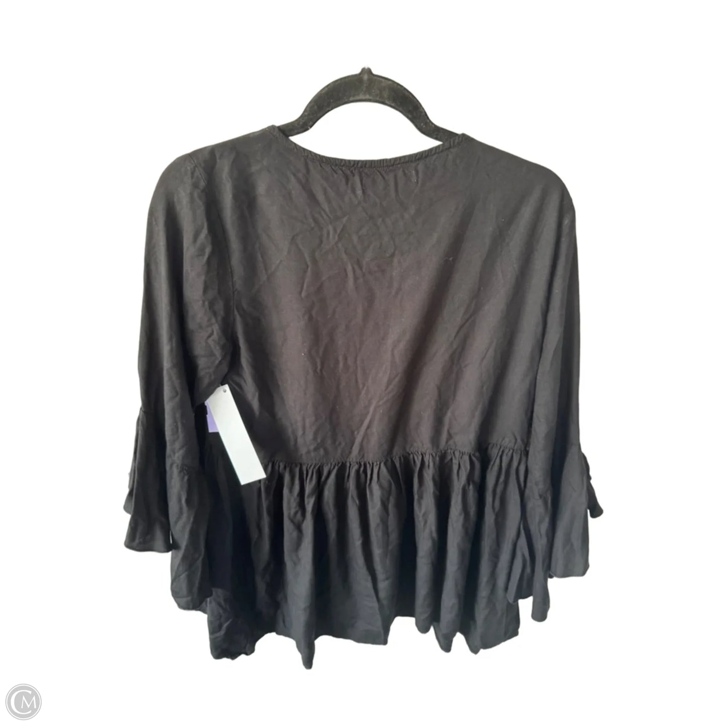 Top 3/4 Sleeve By Keren Hart In Black, Size: M