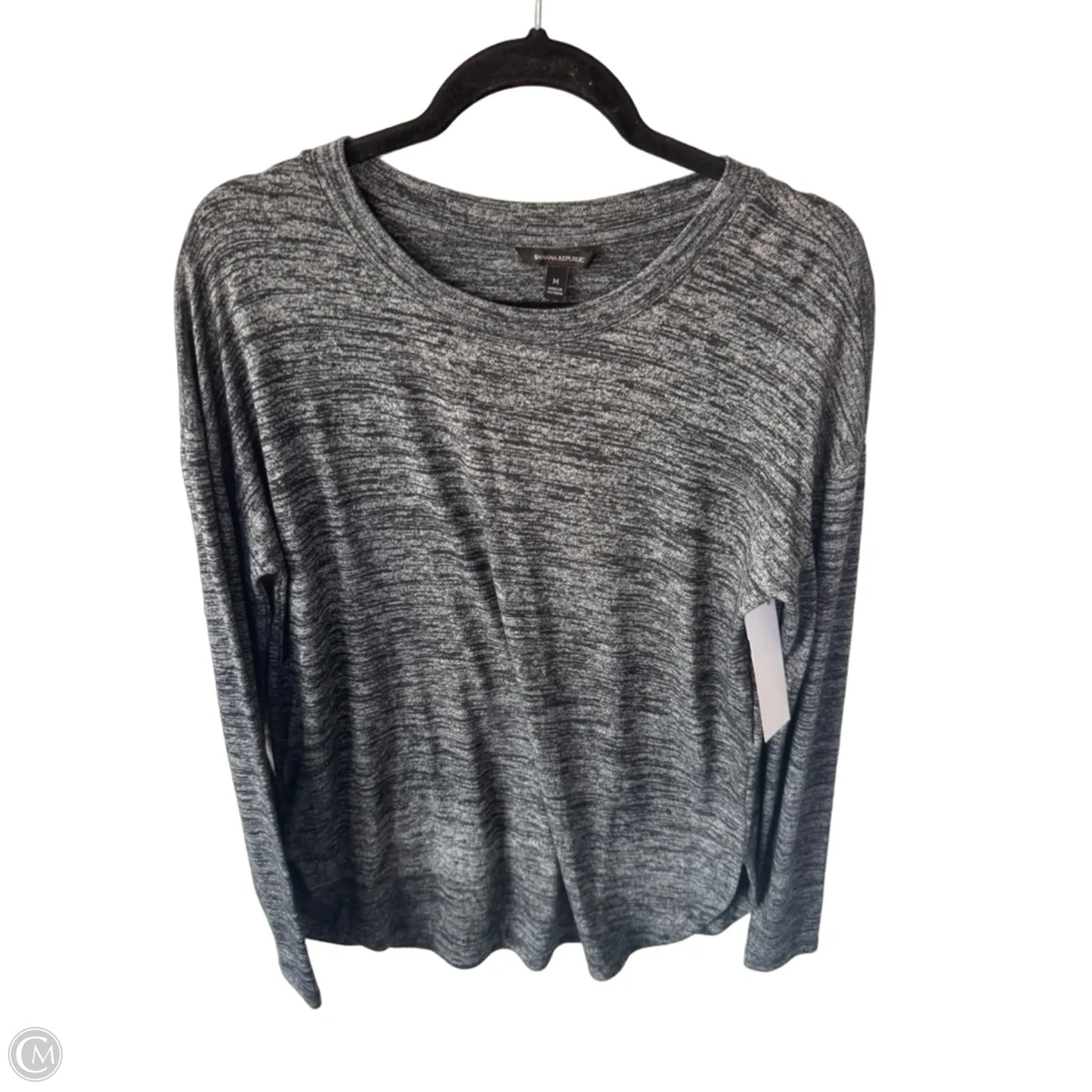 Top Long Sleeve By Banana Republic In Black & Blue, Size: M