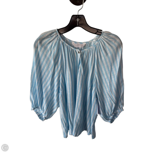 Top 3/4 Sleeve By Lc Lauren Conrad In Blue & White, Size: M
