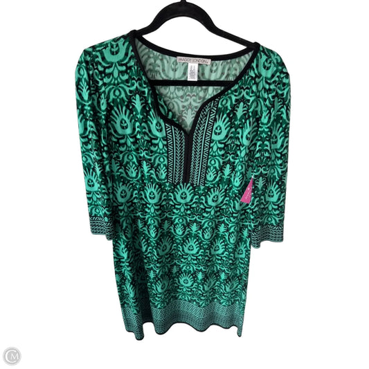 Dress Casual Short By Maggy London In Black & Green, Size: L