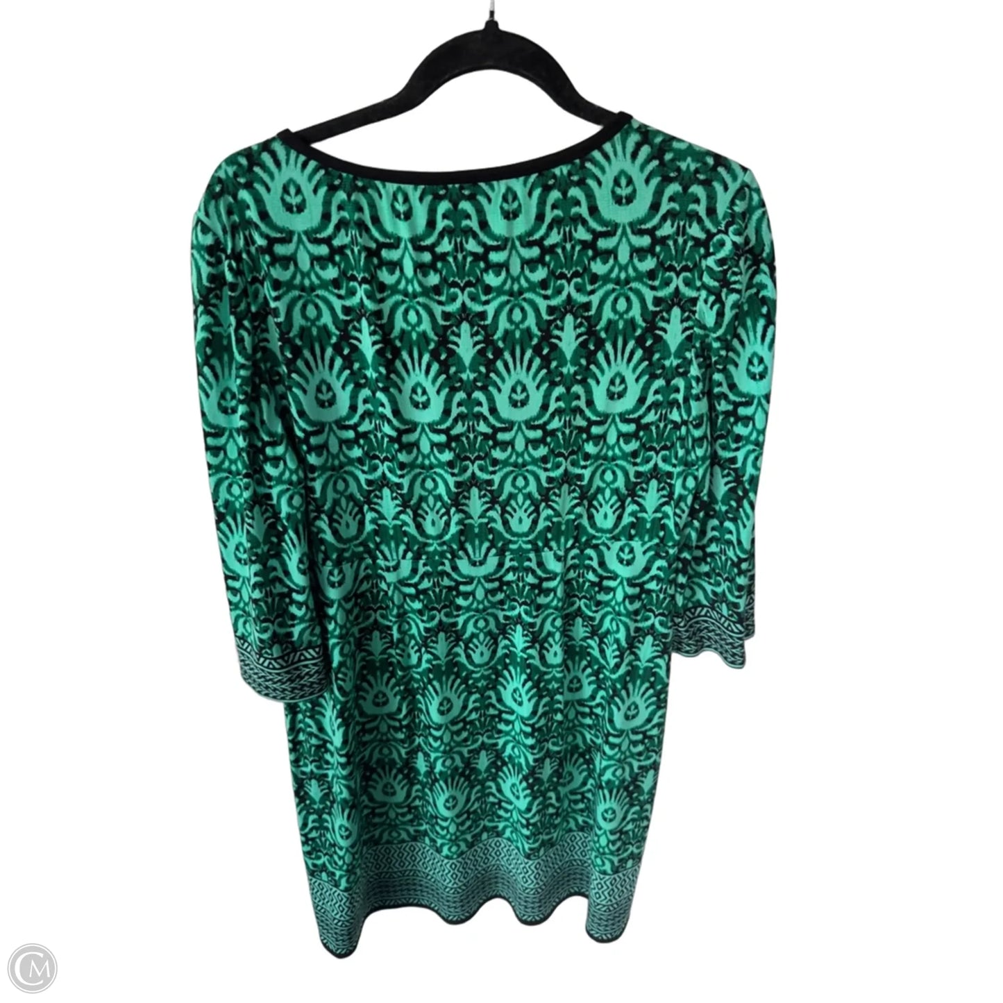 Dress Casual Short By Maggy London In Black & Green, Size: L