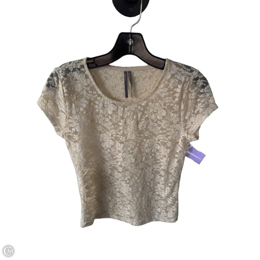 Top Short Sleeve By Anthropologie In Tan, Size: Xs
