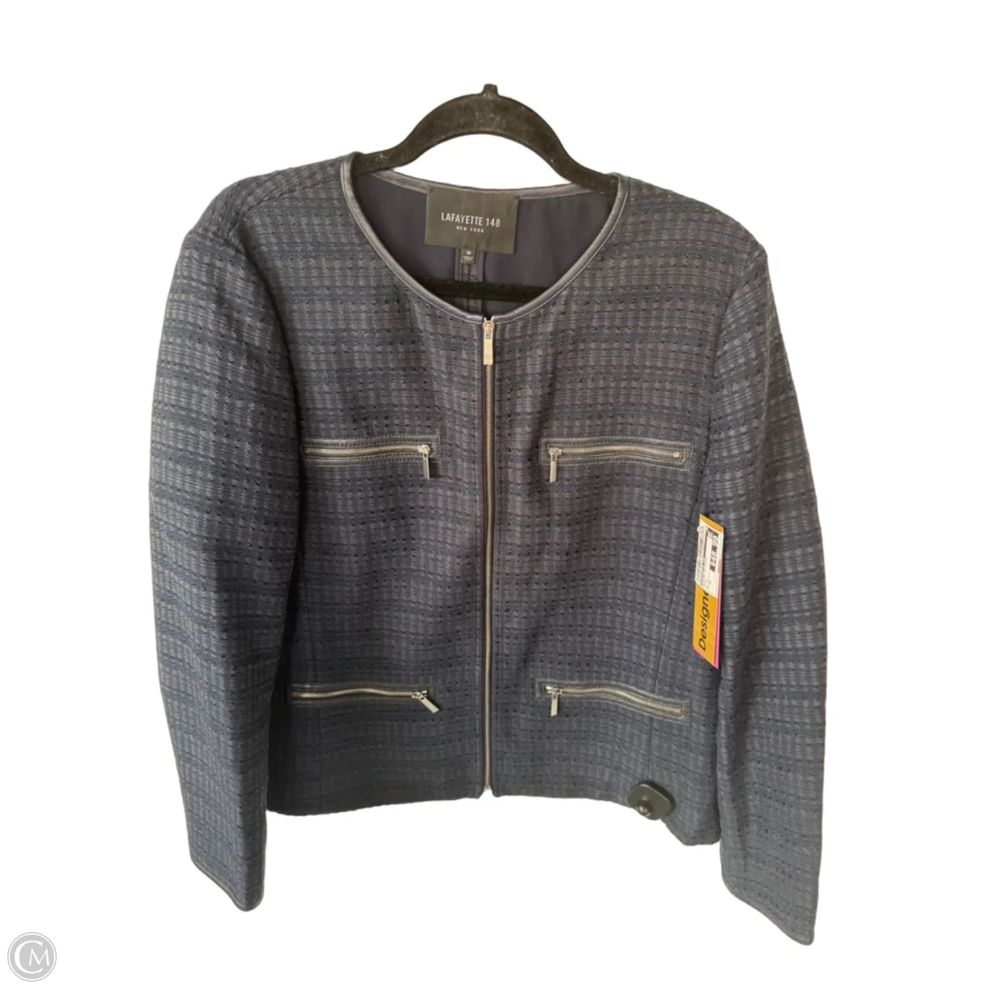 Blazer Designer By Lafayette 148 In Navy, Size: Xl
