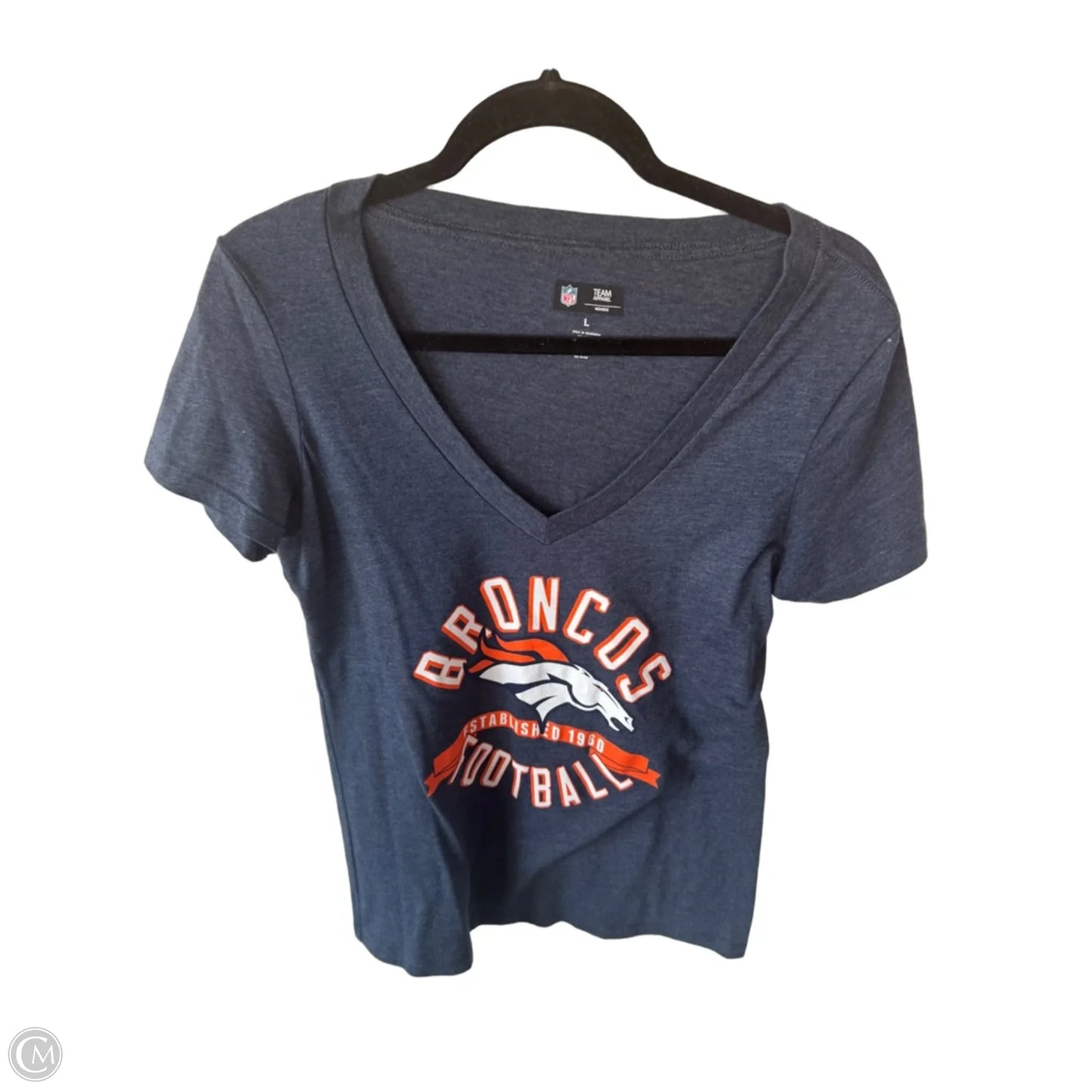 Top Short Sleeve Basic By Nfl In Blue & Orange, Size: L
