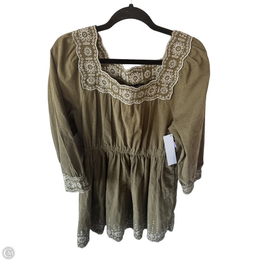 Dress Casual Short By Madewell In Green & White, Size: M