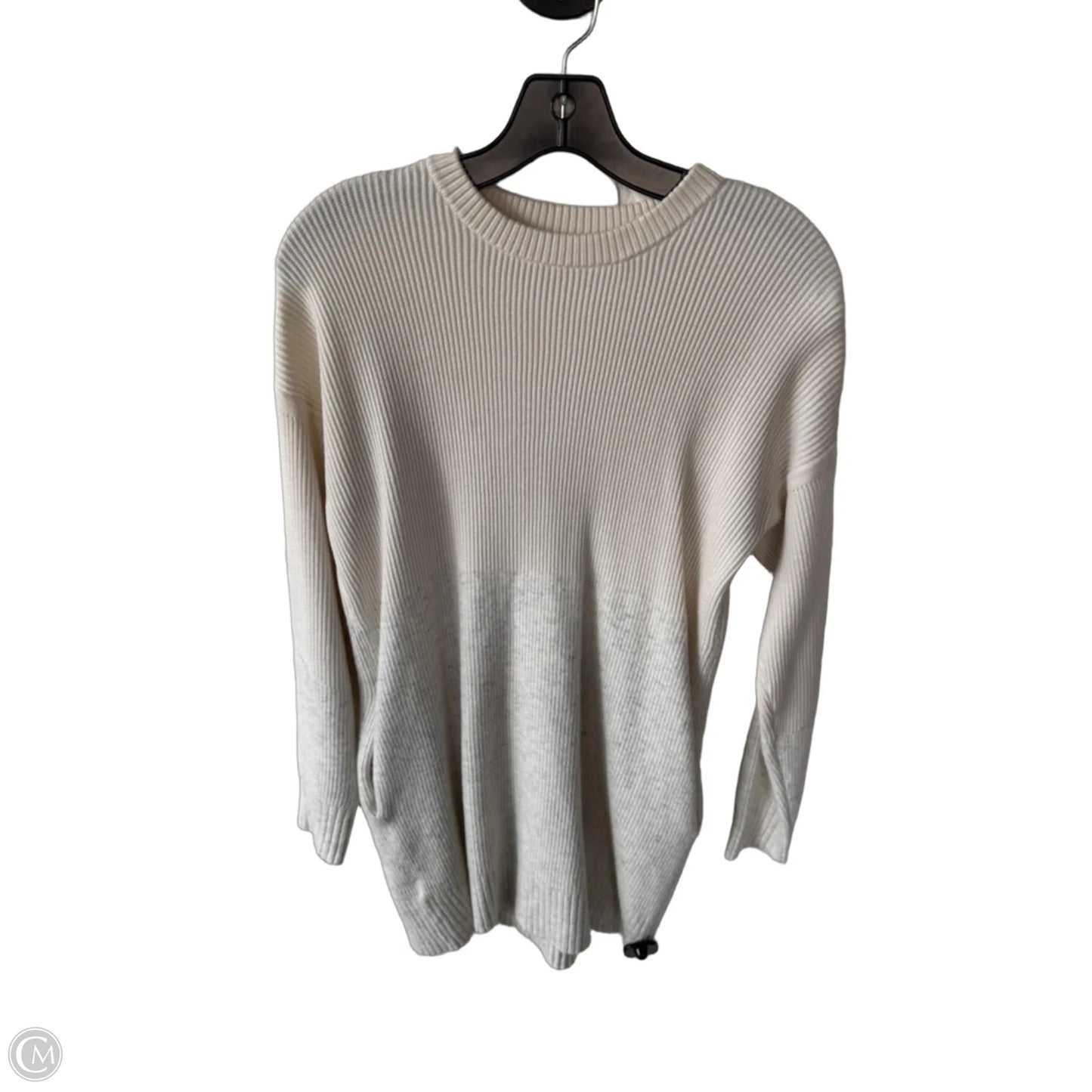 Dress Sweater By Lululemon In Cream & Grey, Size: M