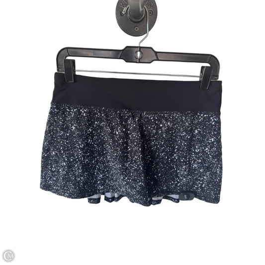 Athletic Skort By Lululemon In Black & Grey, Size: 6