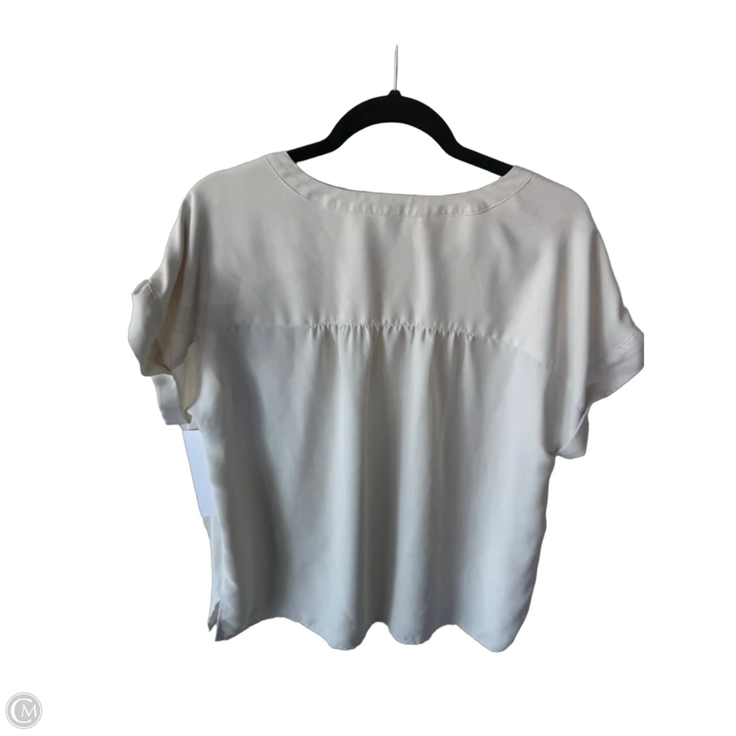 Top Short Sleeve By Ann Taylor In Cream, Size: L