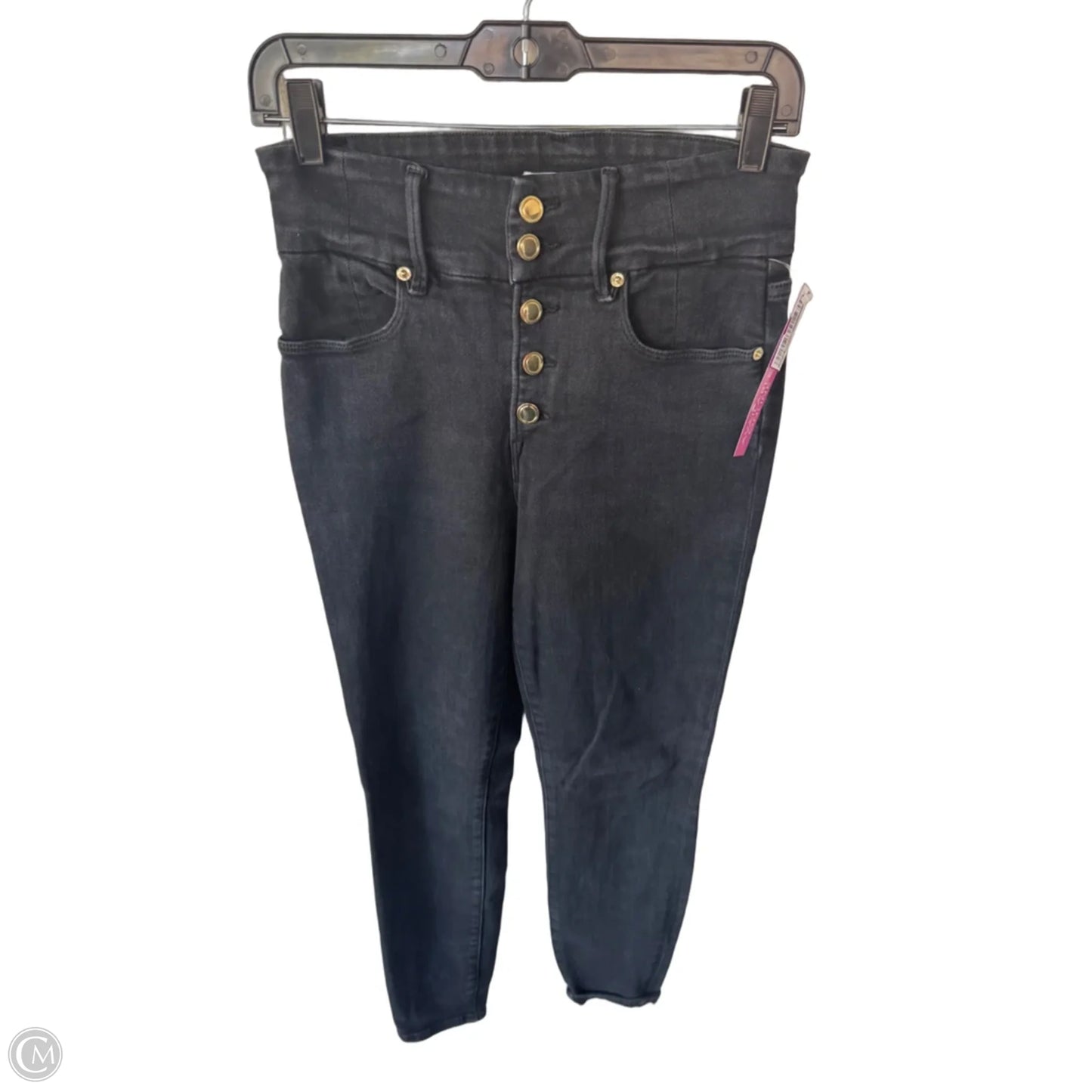 Jeans Skinny By Good American In Black Denim, Size: 8