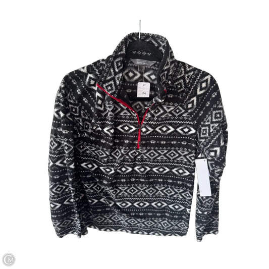 Jacket Fleece By Eddie Bauer In Black & Grey, Size: M