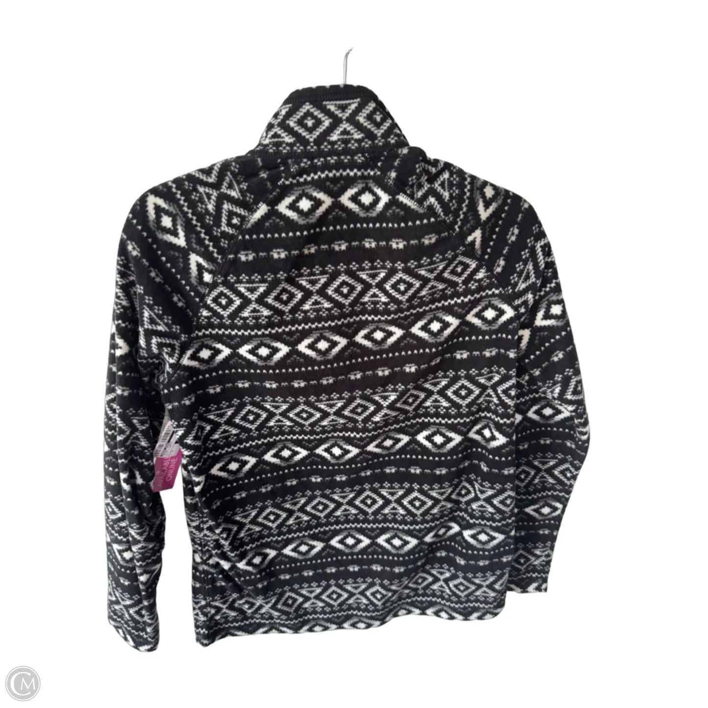 Jacket Fleece By Eddie Bauer In Black & Grey, Size: M