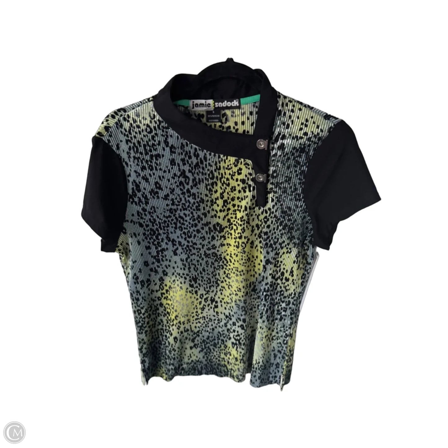 Top Short Sleeve By Jamie Sadock In Black & Green, Size: S