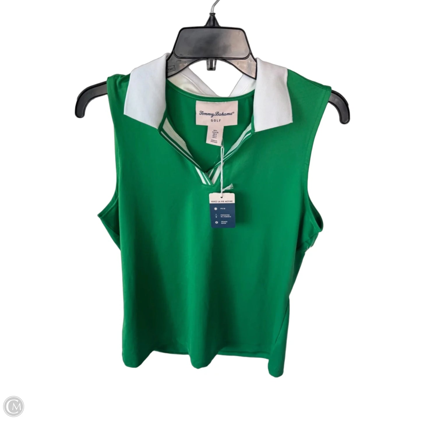 Athletic Tank Top By Tommy Bahama In Green & White, Size: L