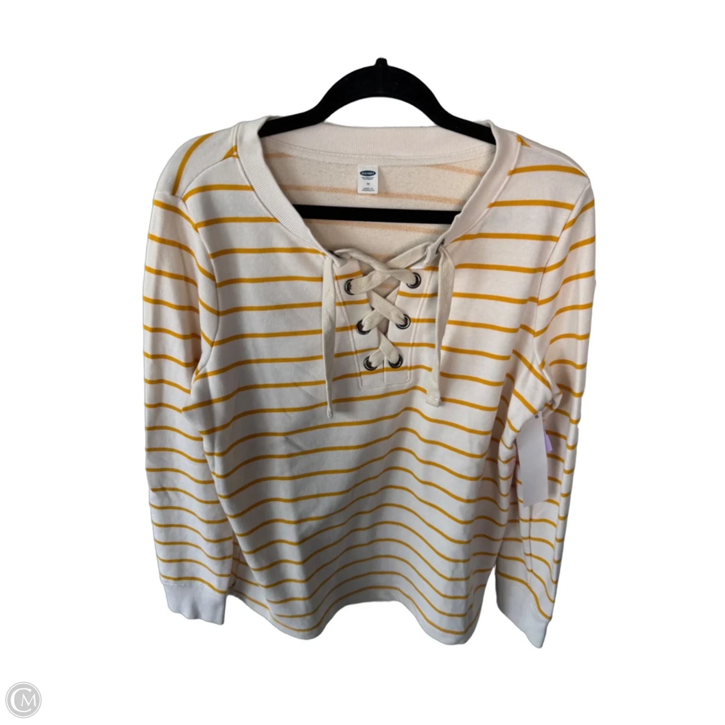 Sweatshirt Crewneck By Old Navy In Cream & Yellow, Size: M