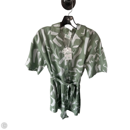 Romper By Clothes Mentor In Green & White, Size: M