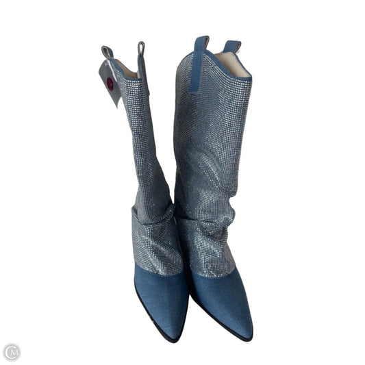Boots Western By Liliana In Blue & Silver, Size: 7