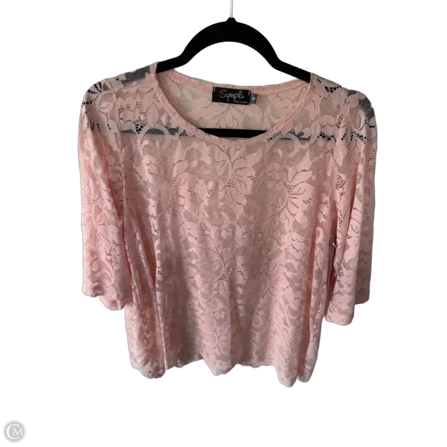 Top 3/4 Sleeve By Sympli In Pink, Size: M