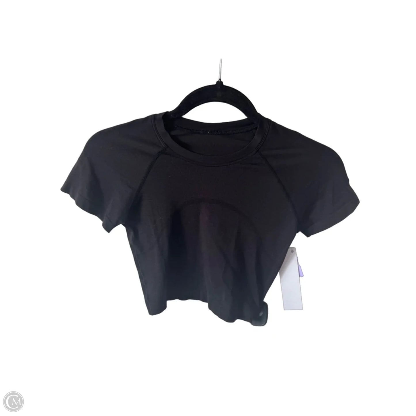 Athletic Top Short Sleeve By Lululemon In Black, Size: S