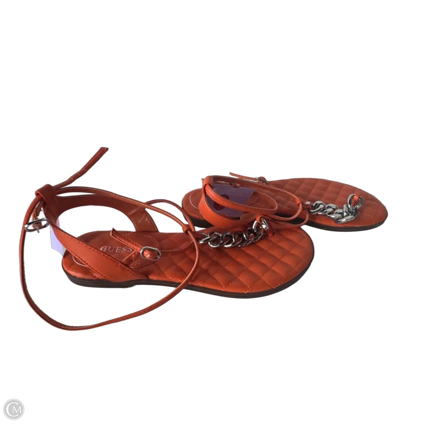 Sandals Flats By Guess In Orange, Size: 7