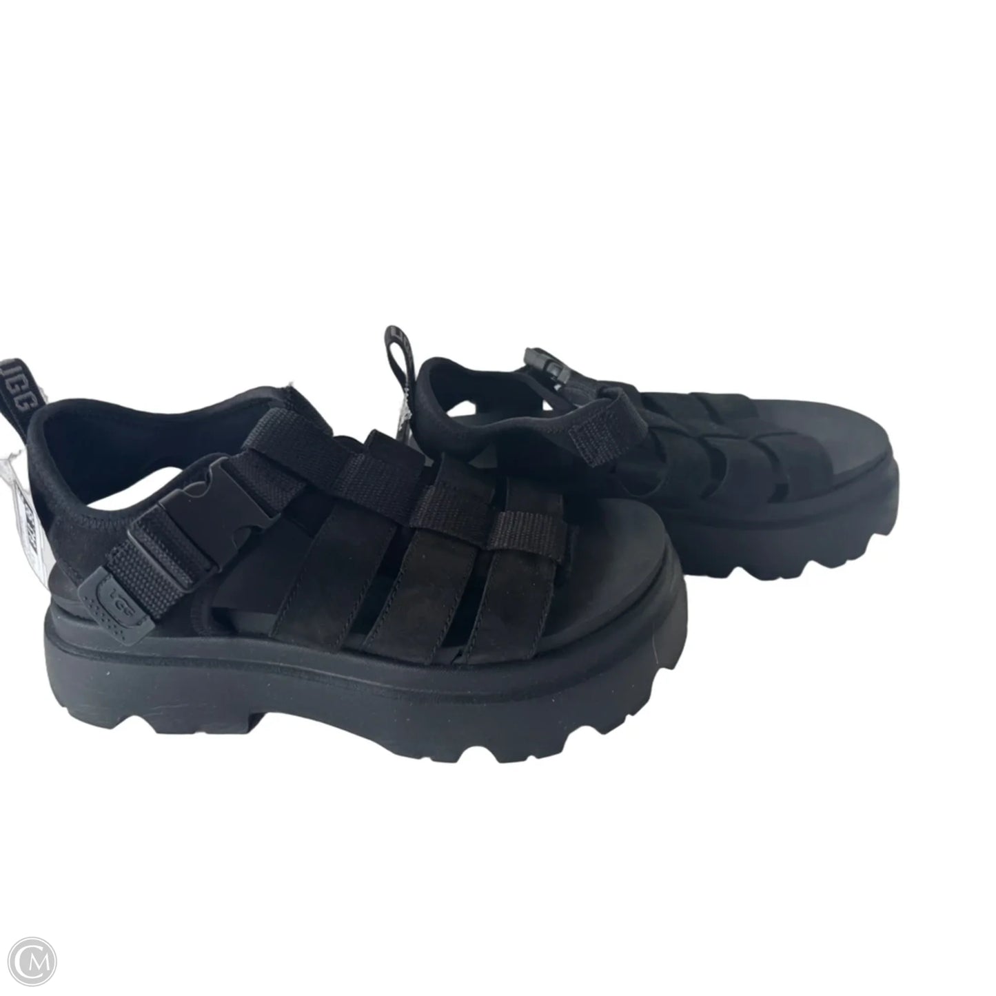 Sandals Designer By Ugg In Black, Size: 8.5