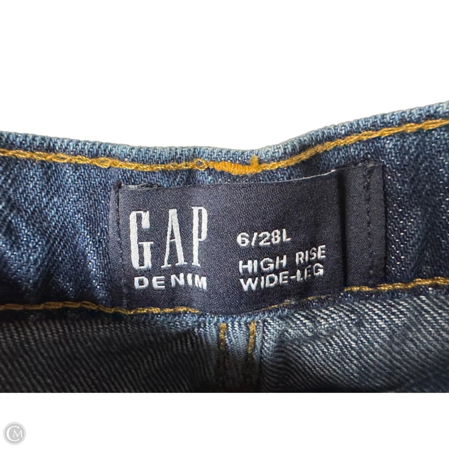 Jeans Wide Leg By Gap In Blue Denim, Size: 6l