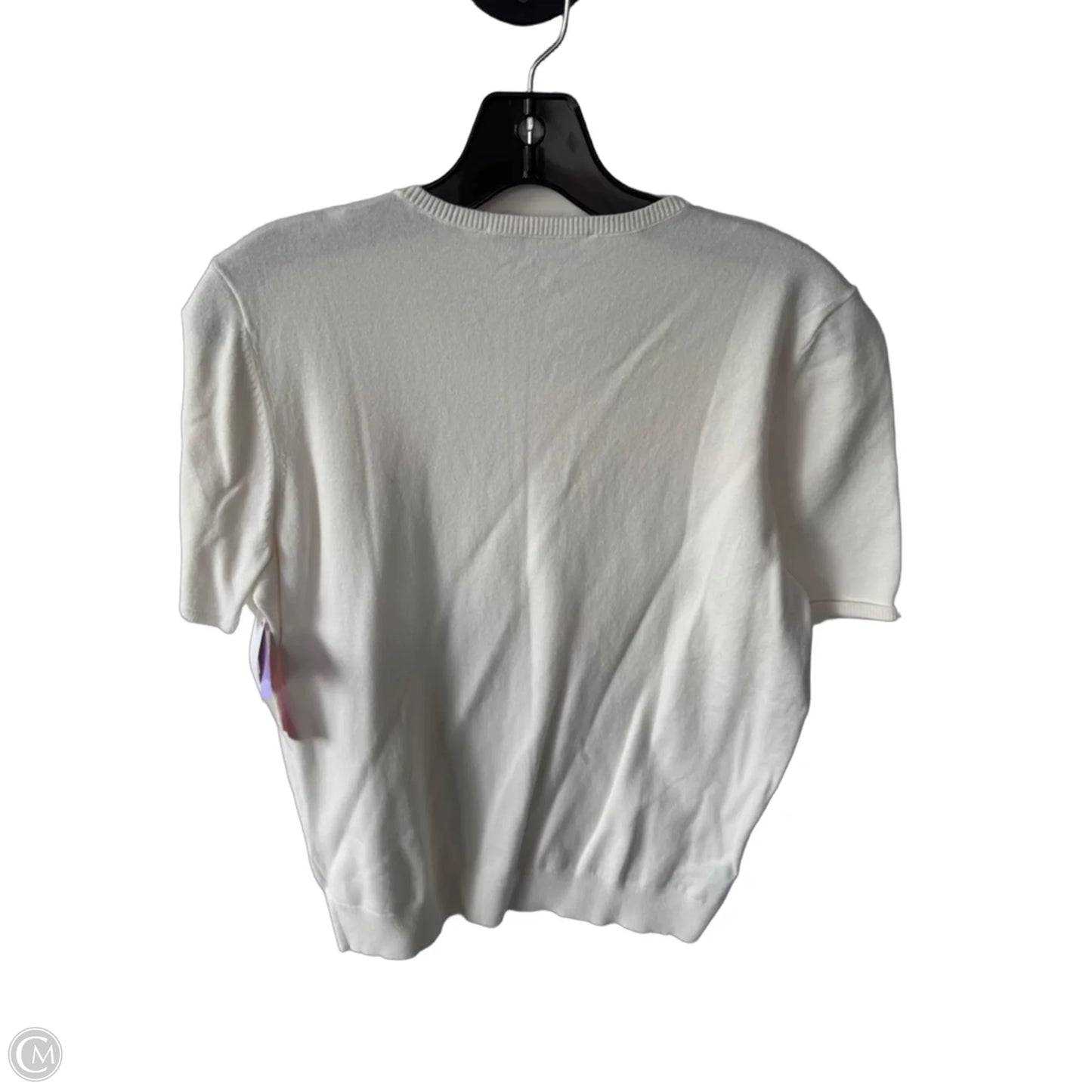 Sweater Short Sleeve By Loft In Cream, Size: L