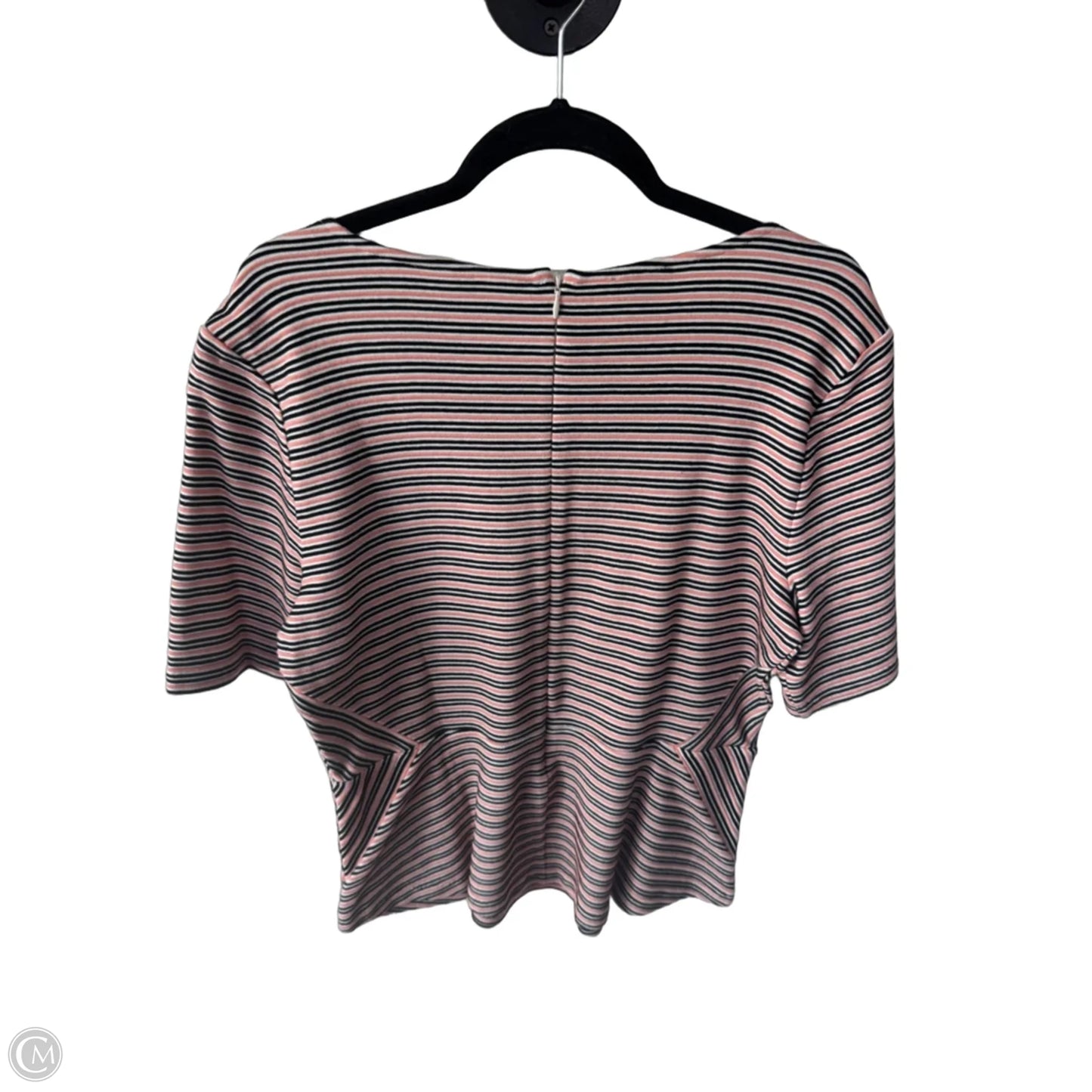 Top Short Sleeve By Talbots In Black & Pink, Size: L