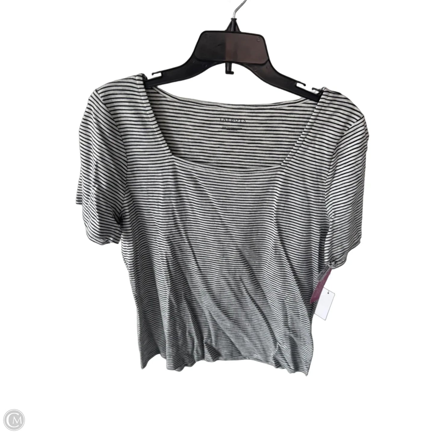 Top Short Sleeve By Talbots In Black & White, Size: L