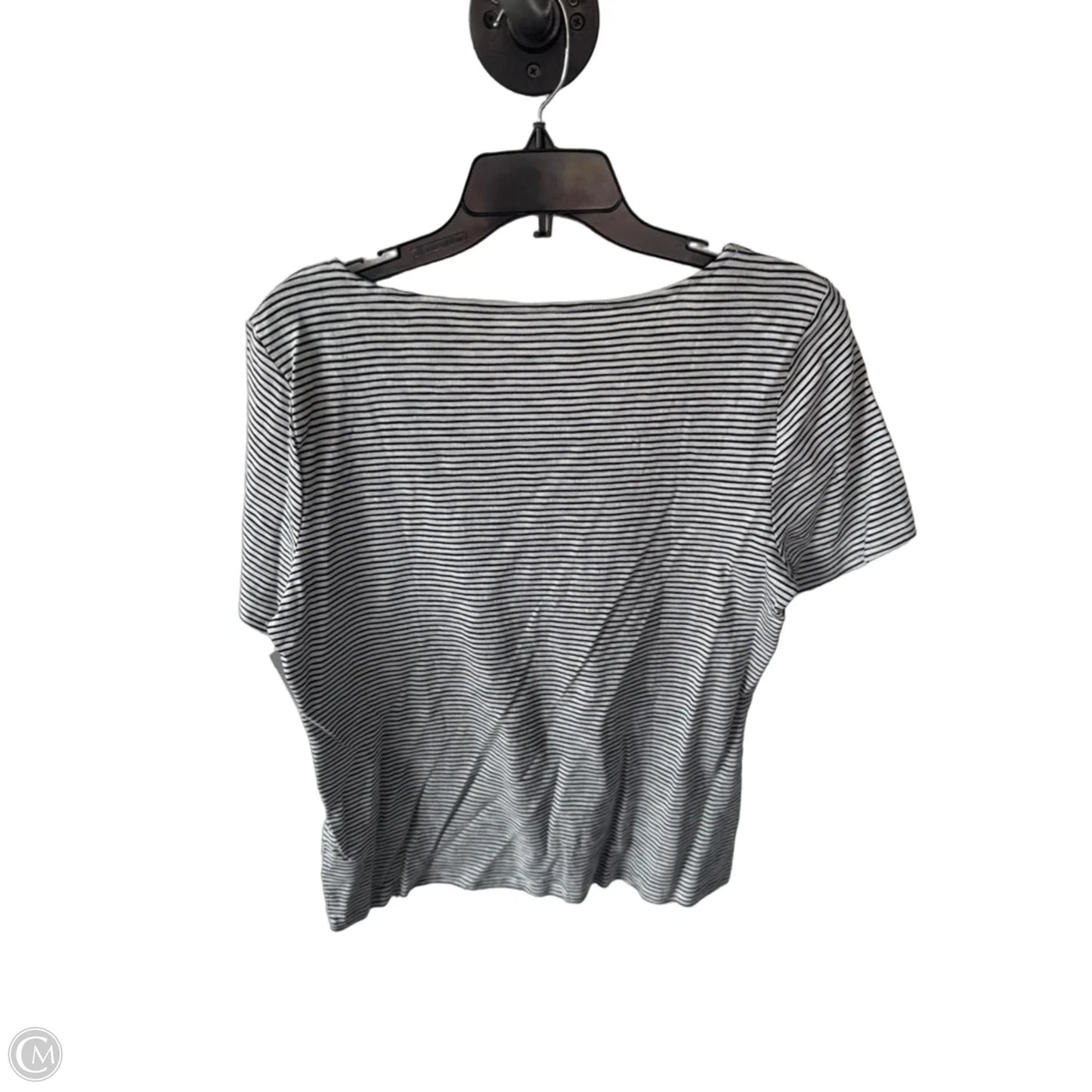 Top Short Sleeve By Talbots In Black & White, Size: L