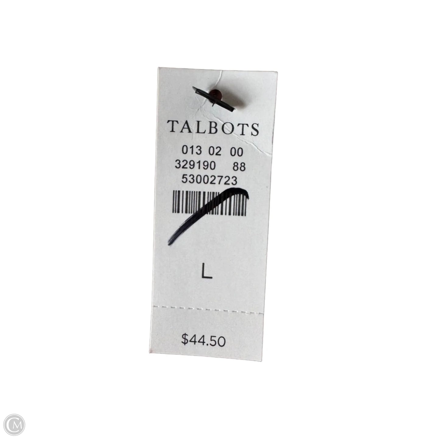Top Short Sleeve By Talbots In Black & White, Size: L