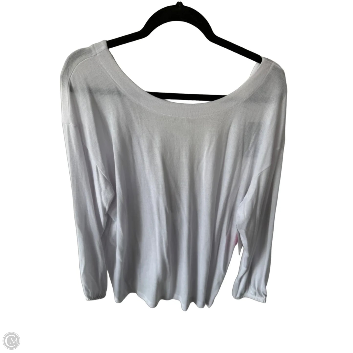 Top Long Sleeve By Eloquii In White, Size: Xl