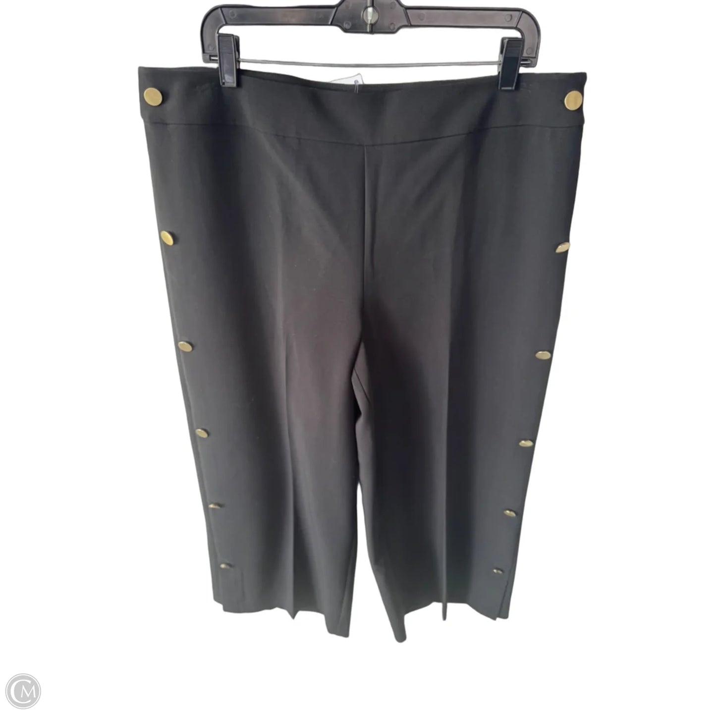 Pants Wide Leg By Loft In Black & Gold, Size: 14