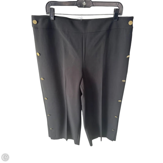 Pants Wide Leg By Loft In Black & Gold, Size: 14
