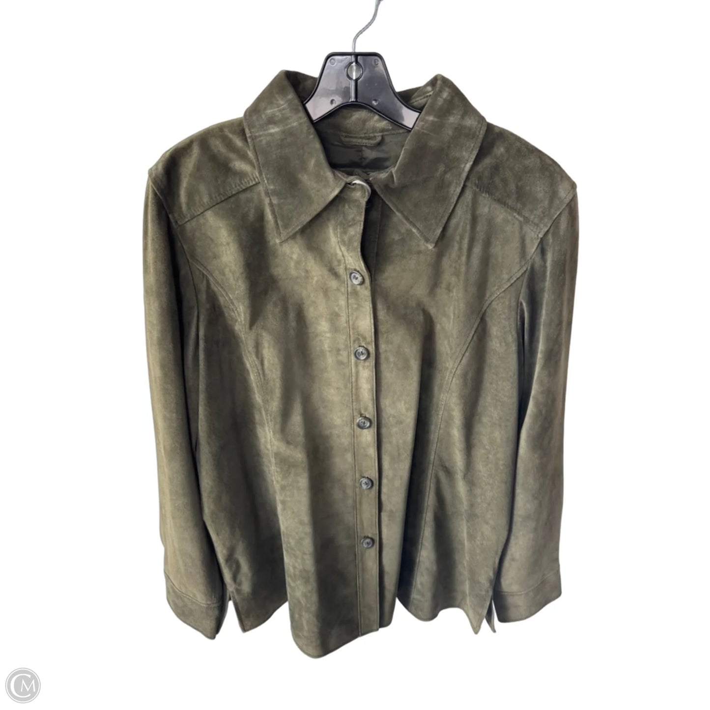 Coat Leather By Valerie Stevens In Green, Size: Xl