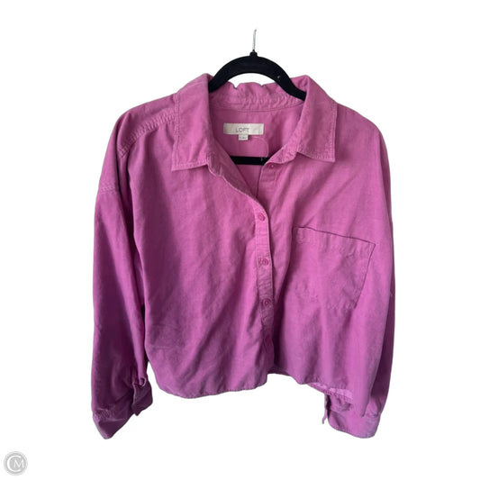 Jacket Shirt By Loft In Pink, Size: Xl