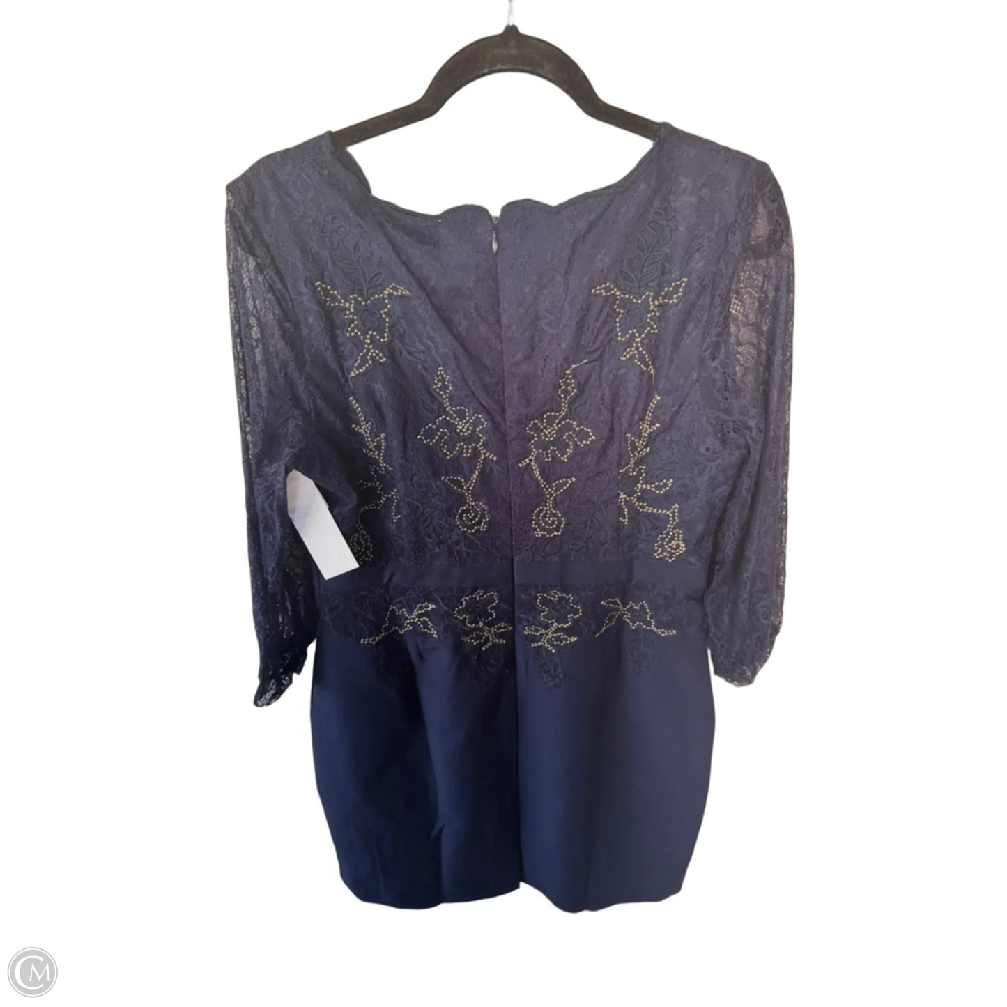 Dress Party Short By Clothes Mentor In Blue & Gold, Size: Xl
