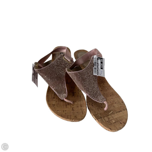 Sandals Heels Wedge By White House Black Market In Pink & Tan, Size: 9