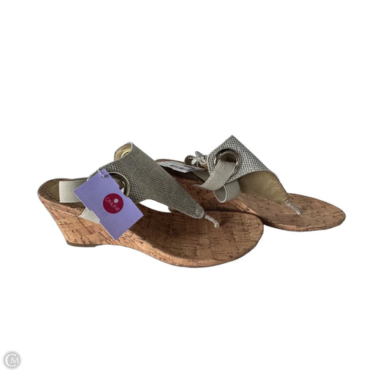 Sandals Heels Wedge By Croft And Barrow In Tan, Size: 8.5