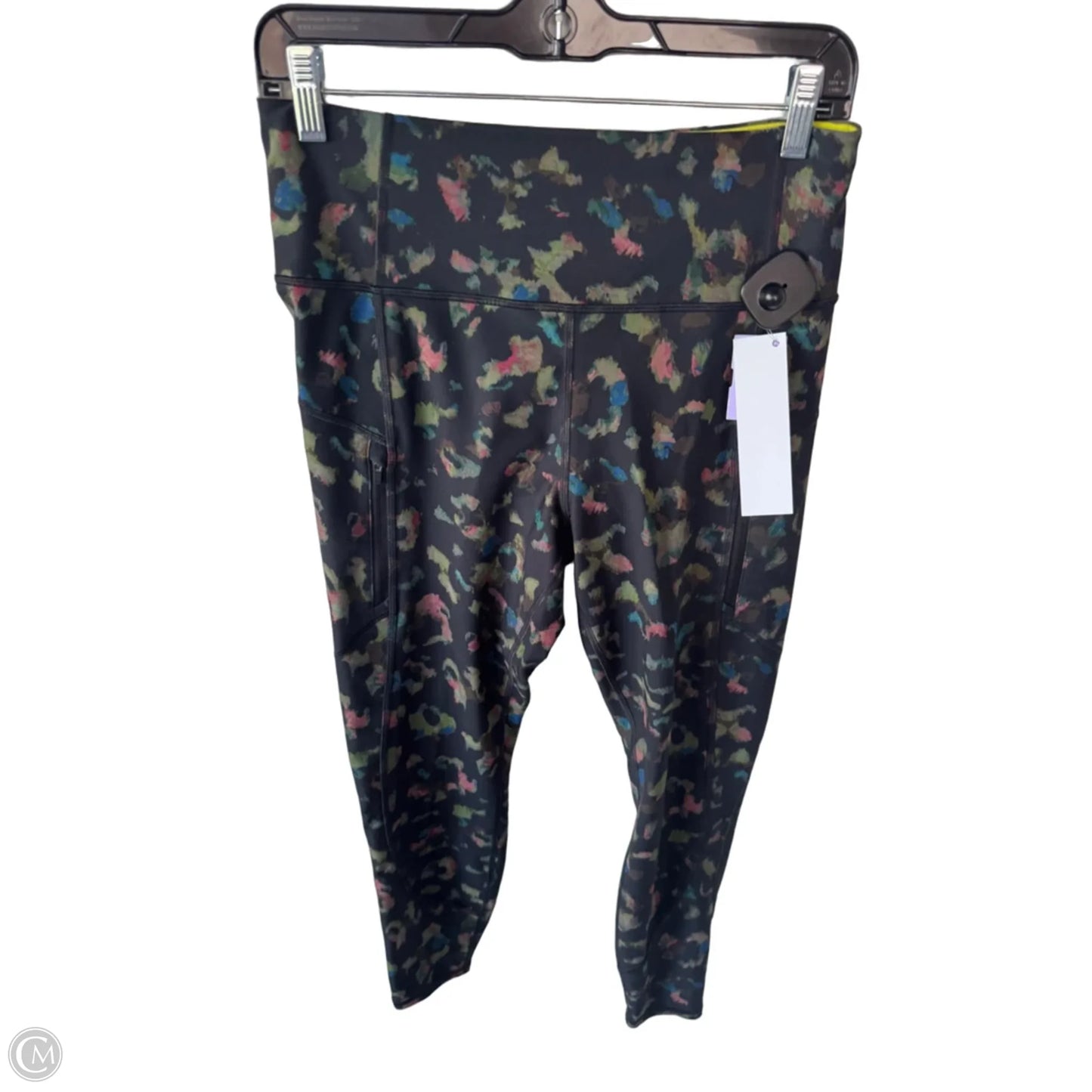 Athletic Leggings By Athleta In Black & Green, Size: 8