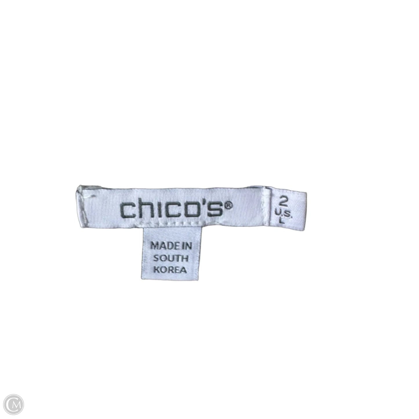 Top 3/4 Sleeve Basic By Chicos In Black & Cream, Size: L