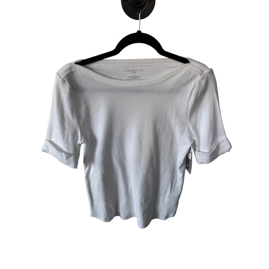 Top Short Sleeve By Talbots In White, Size: Lp