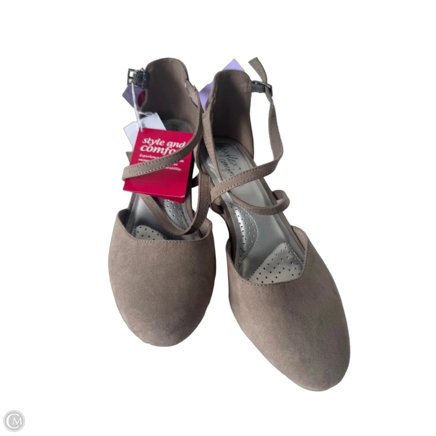 Shoes Heels Wedge By Dexflex In Taupe, Size: 8